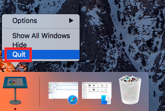 Quit to Uninstall Keynote