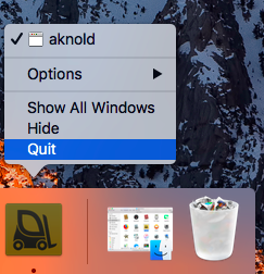 在 Mac 上退出以卸载 ForkLift