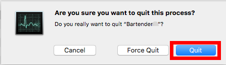 Quit Bartender Before Uninstalling Bartender on Mac