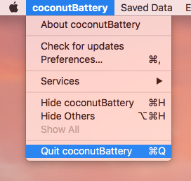 Quit to Uninstall CoconutBattery