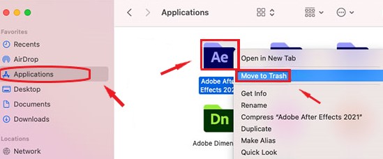 Manually Remove Adobe After Effects on Mac