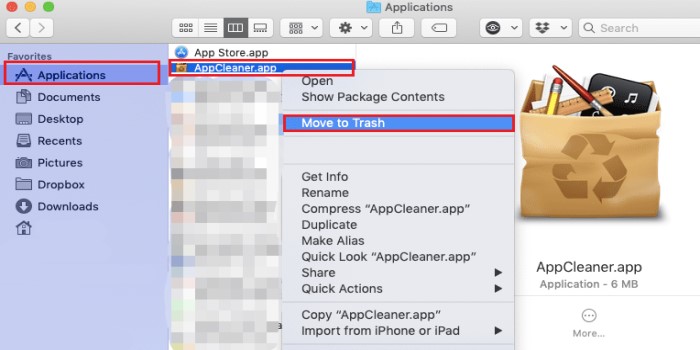 قم بإلغاء تثبيت AppCleaner يدويًا على نظام Mac