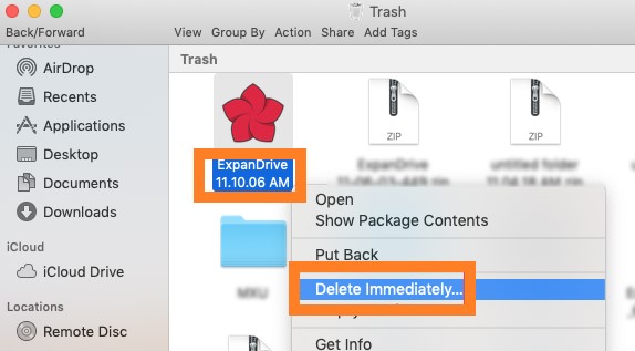 Desinstalar o ExpanDrive no Mac manualmente