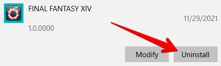 Remove Final Fantasy 14 on Windows
