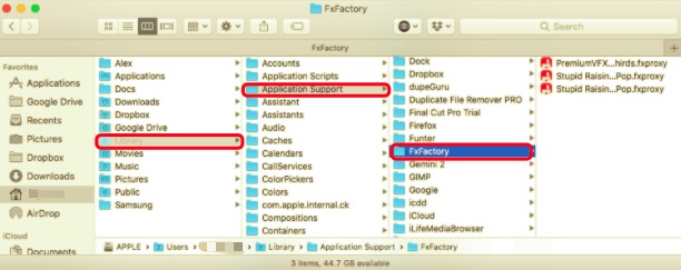 Desinstale manualmente o FxFactory no Mac com todos os arquivos relacionados