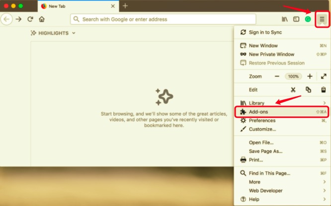 Remover Grammarly do Firefox no Mac