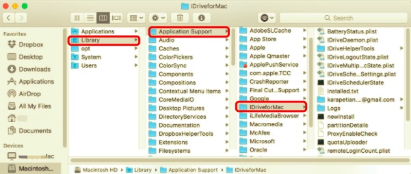 Desinstale manualmente o IDrive no Mac com todos os arquivos relacionados