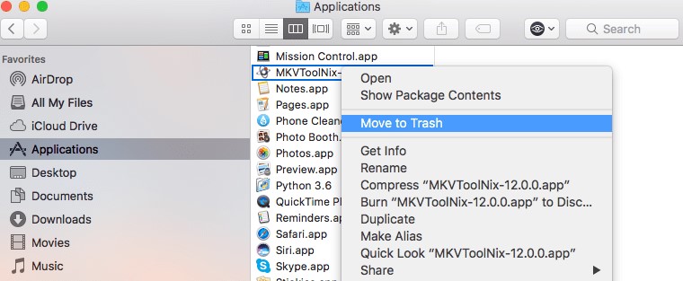 Uninstall MKVToolNix on Mac Manually