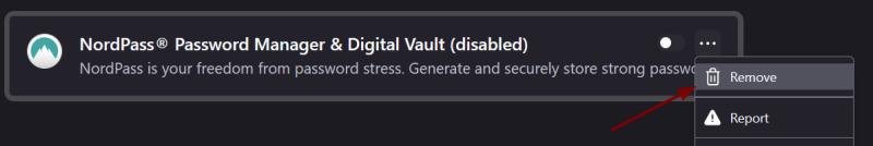 Uninstall NordPass Extensions from Browsers