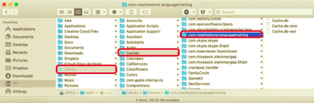 Remova manualmente o Rosetta Stone do Mac com arquivos residuais