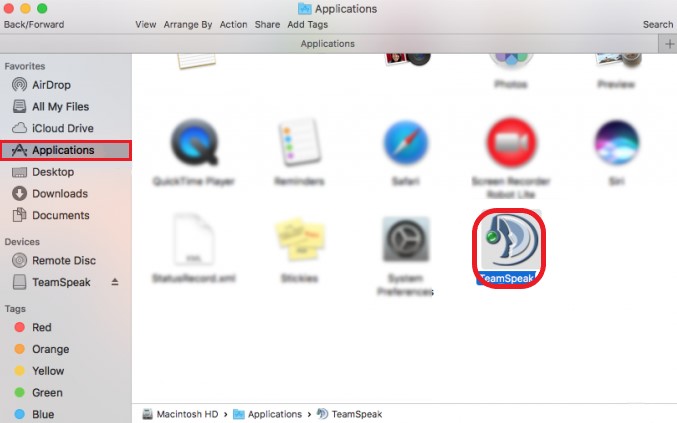 Manually Uninstall TeamSpeak on Mac