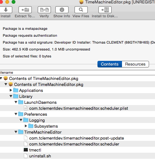 Uninstall TimeMachineEditor on macOS