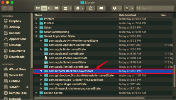 Desinstale o XAMPP no Mac com os arquivos restantes