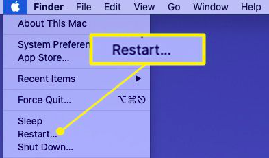 Reinicie o seu Mac para desinstalar completamente o KeyCue
