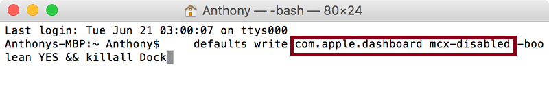 Get Rid of Dashboard with Mac’s Terminal