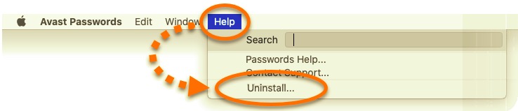 Удалите Avast Password, установленный с помощью Avast Security