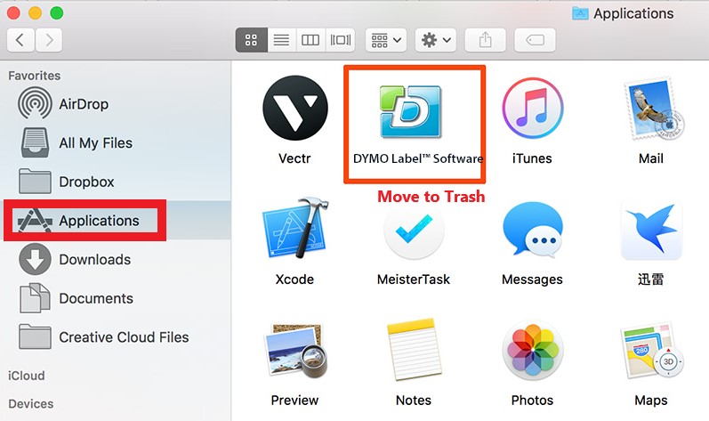 Uninstall DYMO on Mac Manually