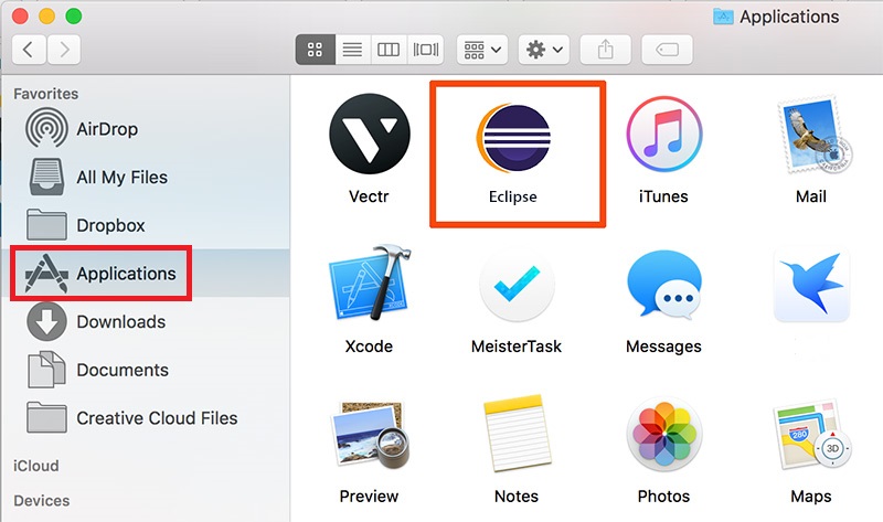 Remova o Eclipse do Mac manualmente