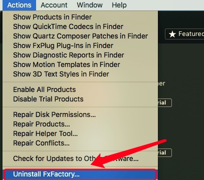 Uninstall FxFactory on Mac via Its Uninstaller