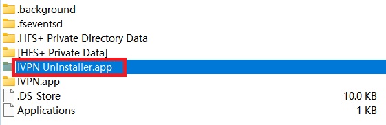 Remova o iVPN por seu desinstalador