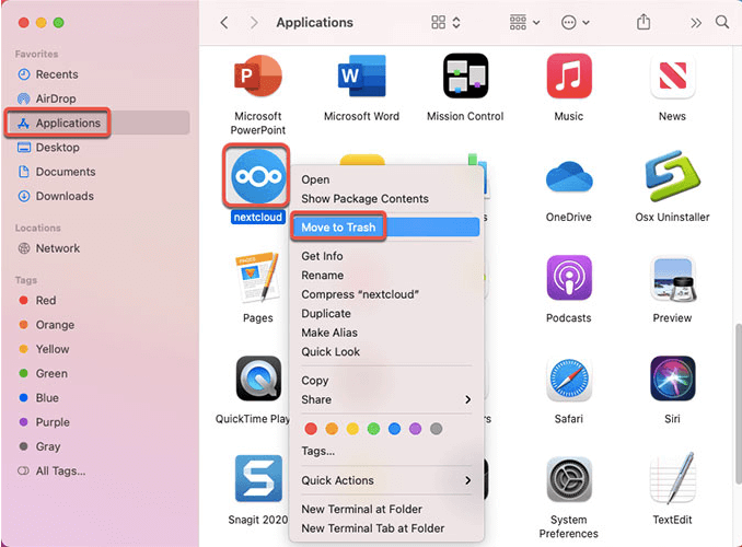 Remove Nextcloud on Mac