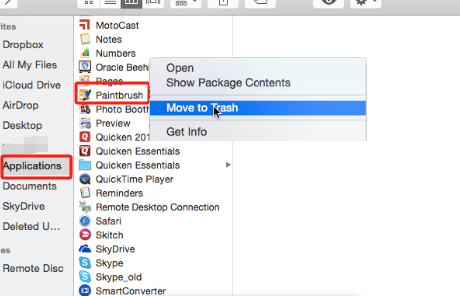 De Finder op uw Mac gebruiken om Paintbrush te verwijderen