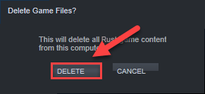 Uninstall Rust on Steam