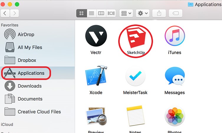 Ручной способ удалить Sketchup на Mac