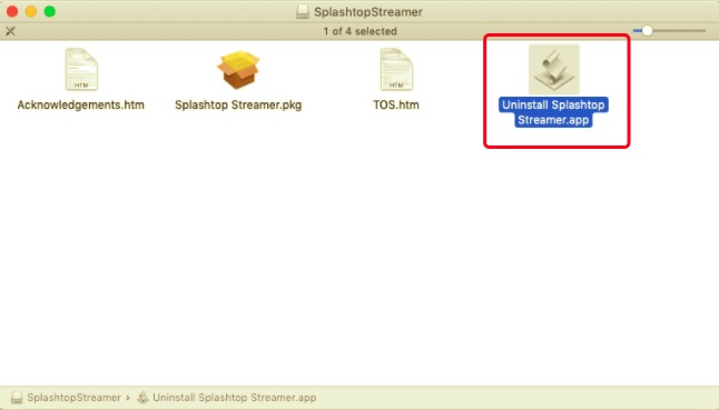 Desinstale o Splashtop no Mac por meio do desinstalador integrado