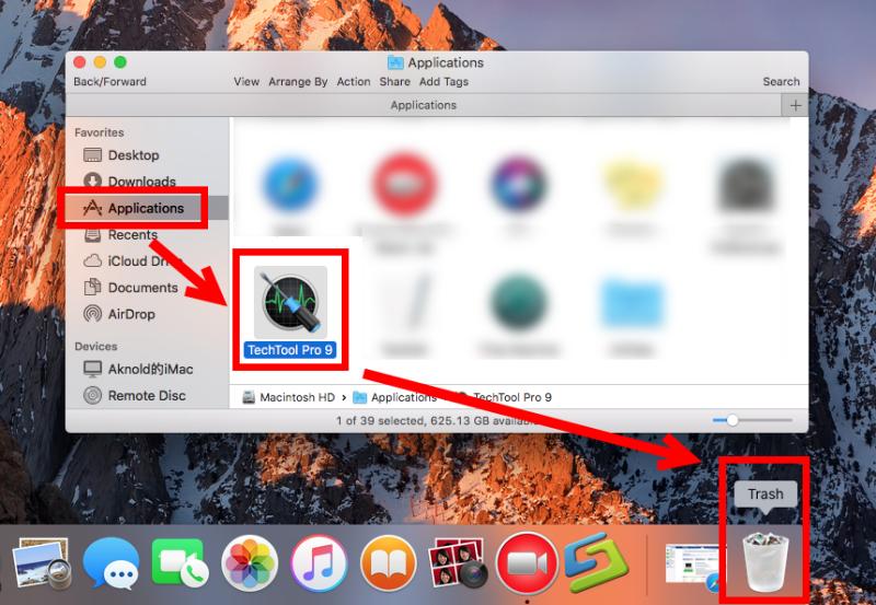 Удаление TechTool Pro вручную на Mac
