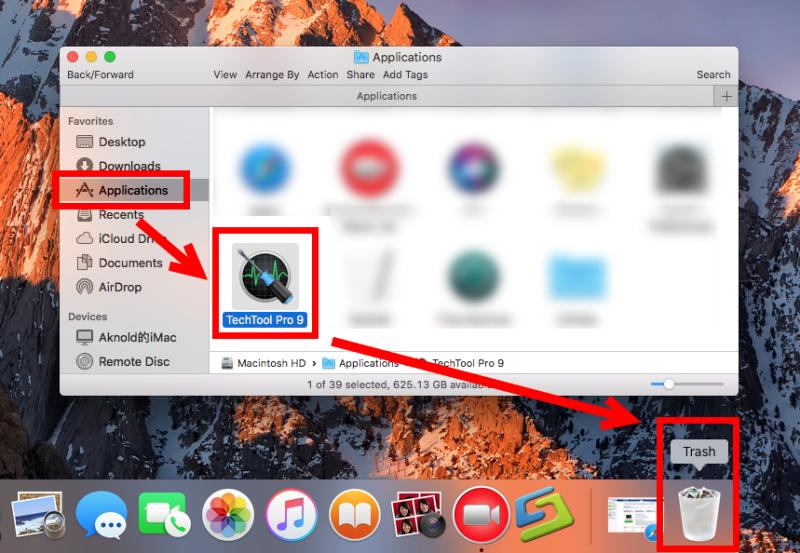 在 Mac 上手动卸载 TechTool Pro