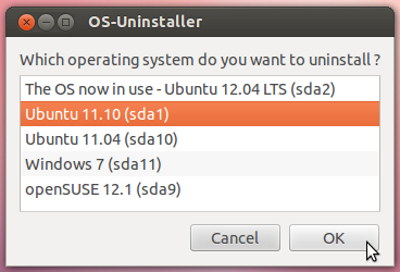 Удалите Ubuntu с помощью ОС-Uninstaller