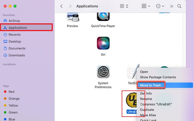 Manually Uninstall UltraEdit on Mac