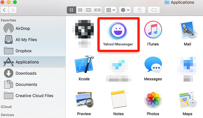 Desinstalar manualmente o Yahoo no Mac