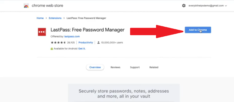 Add LastPass Extension to Chrome
