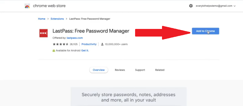 Dodaj rozszerzenie LastPass do Chrome