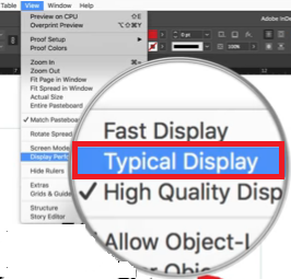 Adjust Display Performance to Speed up InDesign
