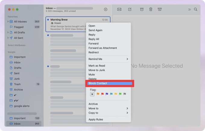 Apple Mail Block Contact