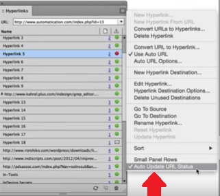 Отключена проверка гиперссылки, чтобы InDesign не работал медленно