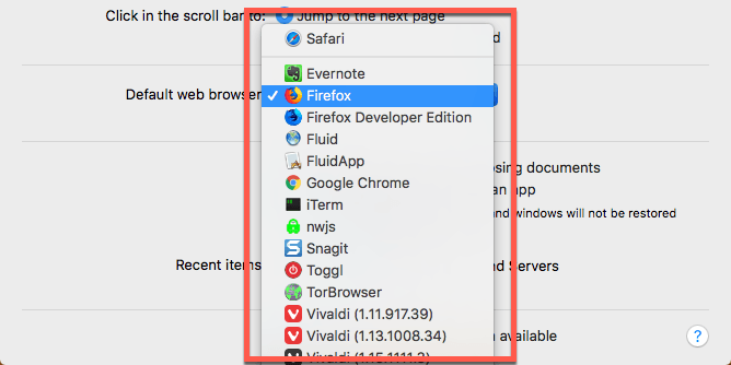 Change Default Web Browser