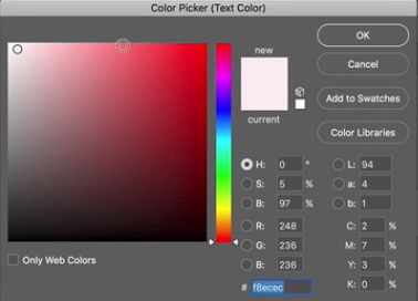 تحرير النص في Photoshop عن طريق تغيير لون النص