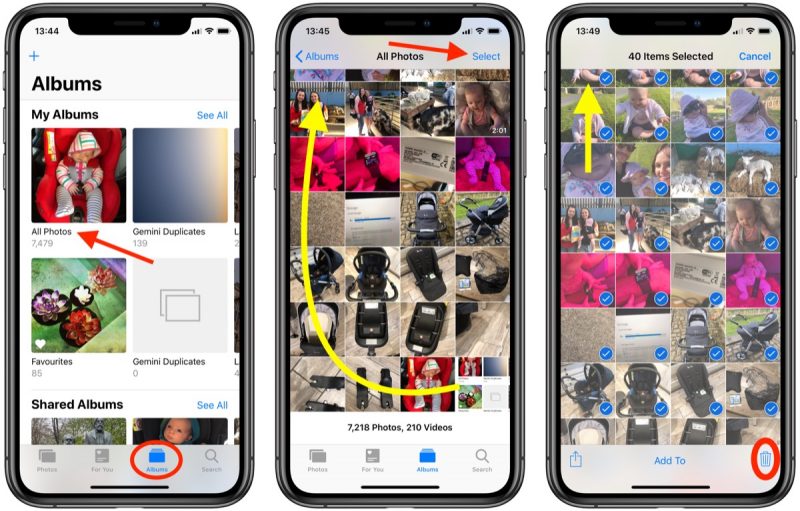 Delete All Photos from iPhone
