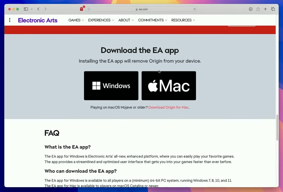 Download EA App For macOS
