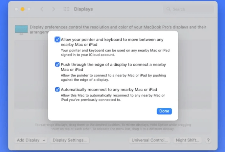 Enable Universal Control