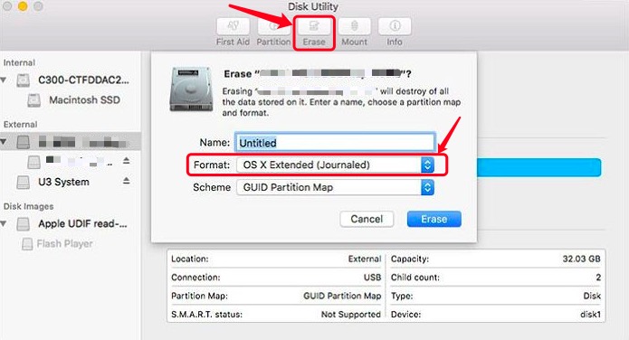 Gebruik Schijfhulpprogramma om te downgraden van High Sierra naar El Capitan