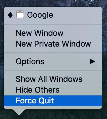 Faça Control + Alt + Delete no Mac usando o Dock
