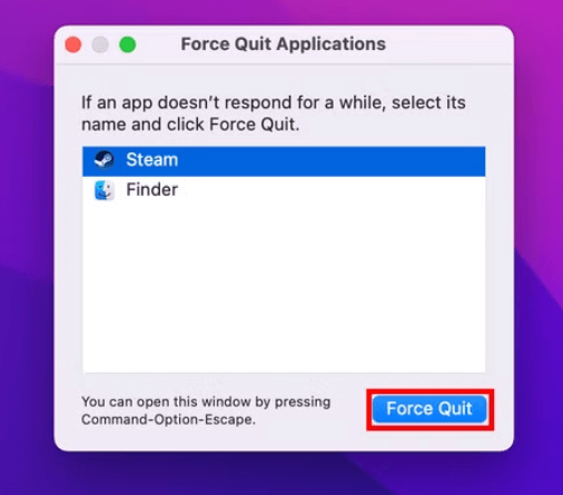 Force Quit Restart Steam