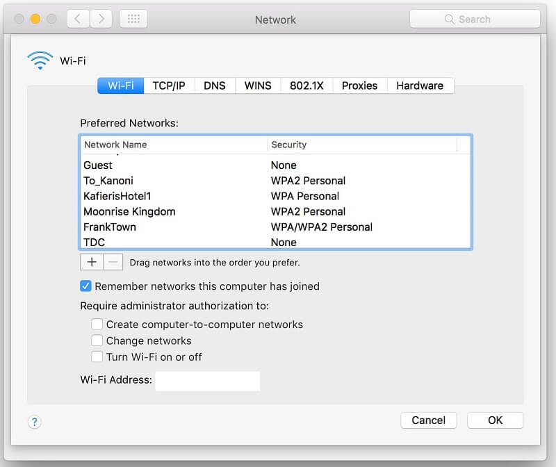 Vergeet een wifi-netwerk op Mac