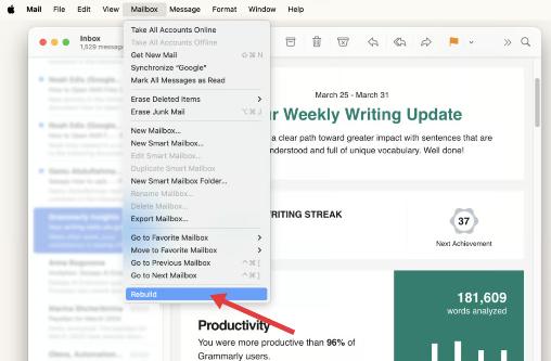 Rebuild Mailbox In Mac Mail