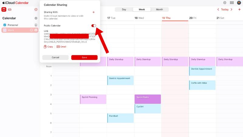 iCloud Calendar Public Calendar